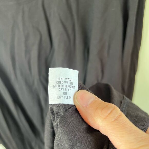 JOAN VASS Tunic Top Size 3 (US 16/18) Black NWOT Stretch Long Sleeve Scoop Neck - Picture 9 of 10